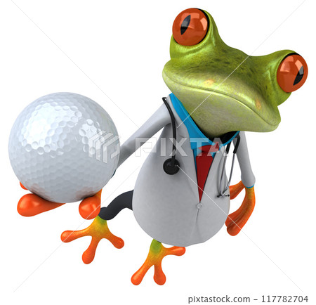 Frog doctor - 3D Illustration 117782704