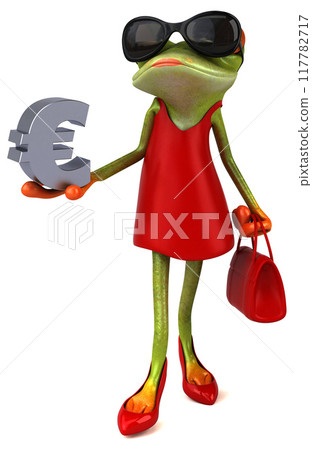 Fun frog - 3D Illustration Fun frog - 3D Illustration 117782717
