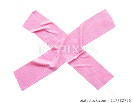 Pink adhesive sticky tapes isolated on white background 117782736