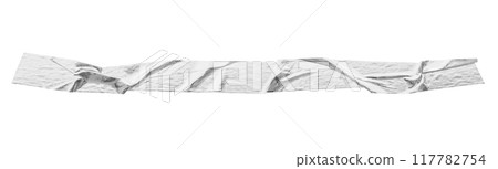 silver foil adhesive tape isolated on white background silver foil adhesive tape isolated on white background 117782754