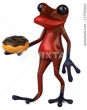 Fun red frog - 3D Illustration Fun red frog - 3D Illustration 117782822