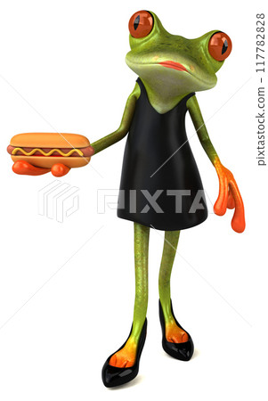 Fun frog - 3D Illustration 117782828