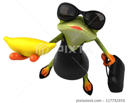 Fun frog - 3D Illustration Fun frog - 3D Illustration 117782850