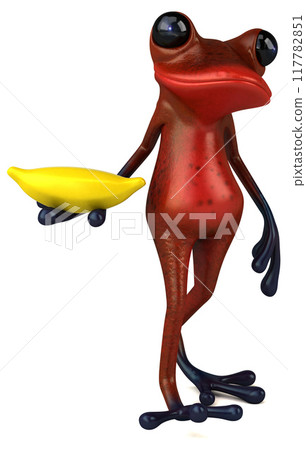 Fun red frog - 3D Illustration Fun red frog - 3D Illustration 117782851