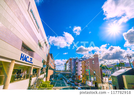 Yokohama cityscape, Japan, August. View of SOTETSU Futamatagawa Station and other areas 117782918