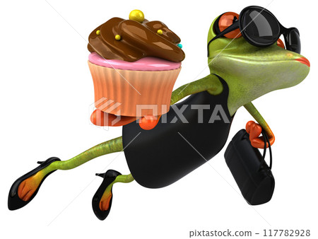 Fun frog - 3D Illustration 117782928