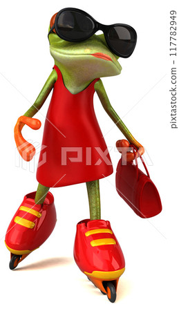Fun frog - 3D Illustration Fun frog - 3D Illustration 117782949