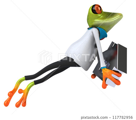 Fun frog - 3D Illustration 117782956