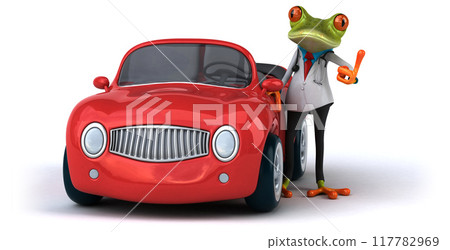 Fun frog - 3D Illustration Fun frog - 3D Illustration 117782969