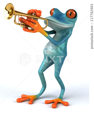 Fun frog - 3D Illustration 117782983