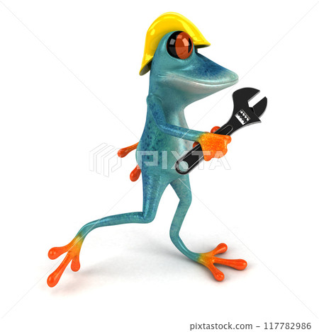 Fun frog - 3D Illustration Fun frog - 3D Illustration 117782986