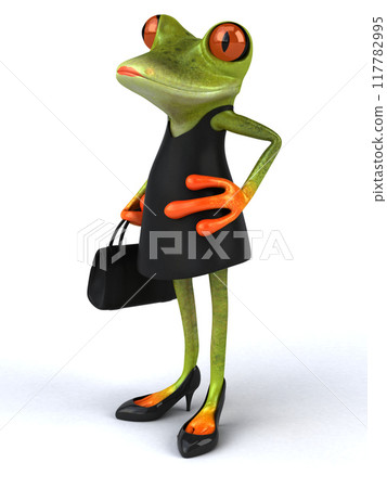 Fun frog - 3D Illustration 117782995