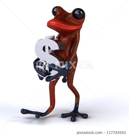Fun frog- 3D Illustration 117783003