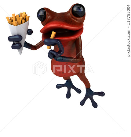 Fun frog- 3D Illustration 117783004
