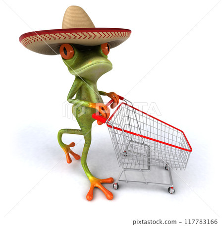 Fun frog - 3D Illustration 117783166