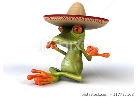 Fun frog - 3D Illustration Fun frog - 3D Illustration 117783168