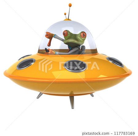 Fun frog - 3D Illustration Fun frog - 3D Illustration 117783169