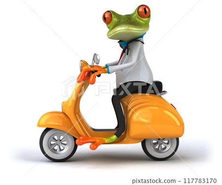 Fun frog - 3D Illustration Fun frog - 3D Illustration 117783170