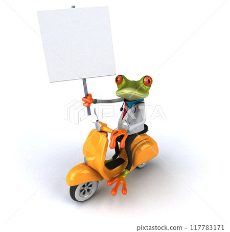 Fun frog - 3D Illustration Fun frog - 3D Illustration 117783171