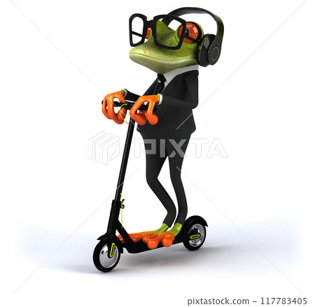 Fun 3D green cartoon frog Fun 3D green cartoon frog 117783405