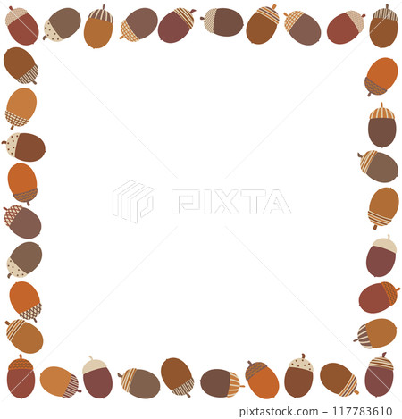 戴著可愛帽子的橡子的隨機單方框 117783610