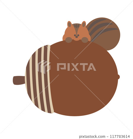Squirrel and acorn frame (gnaw) 117783614