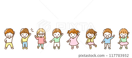 Cute children's line drawing illustration 117783932