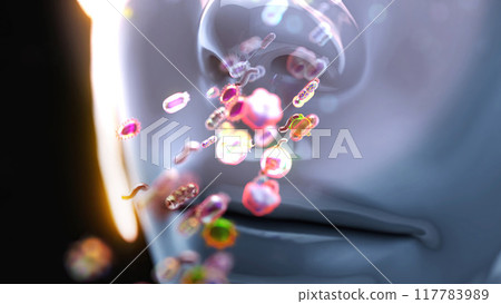Abstract illustration of a woman and the smell sense 117783989