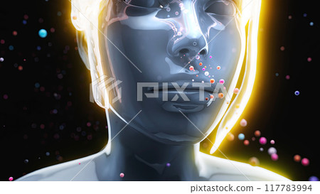 Abstract illustration of a woman and the smell sense Abstract illustration of a woman and the smell sense 117783994