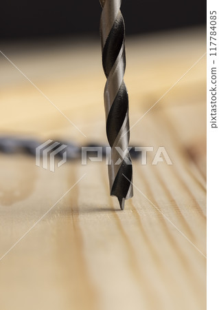 pine wood and metal drill bit for construction work pine wood and metal drill bit for construction work 117784085