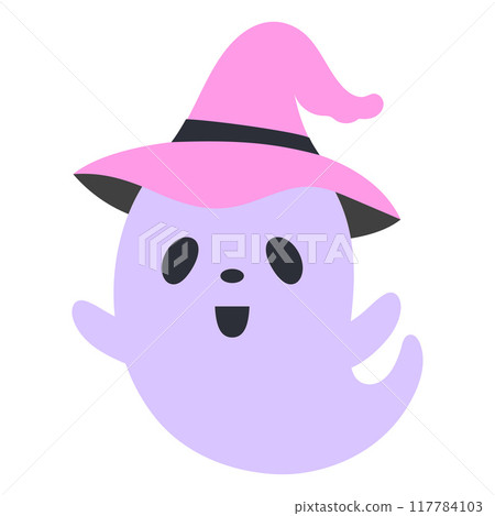 halloween flat illustration of cute ghost halloween flat illustration of cute ghost 117784103