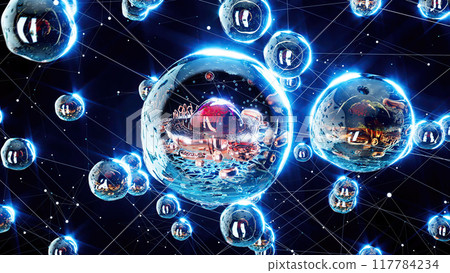 Abstract illustration of the biological cell Abstract illustration of the biological cell 117784234
