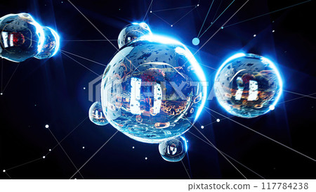 Abstract illustration of the biological cell 117784238