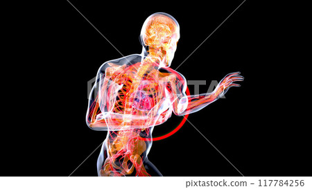 Abstract illustration of a heart attack 117784256