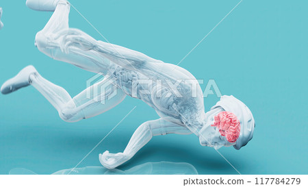 Abstract illustration of a Cyclist and a concussion 117784279