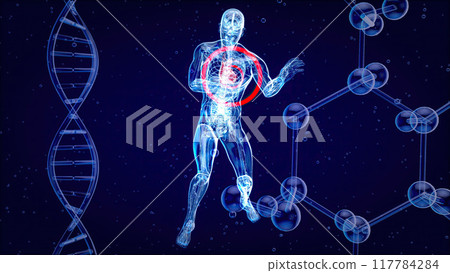 Abstract illustration of a heart attack 117784284