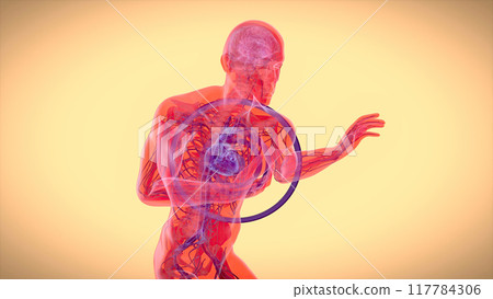 Abstract illustration of a heart attack 117784306