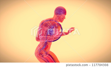 Abstract illustration of a heart attack 117784308