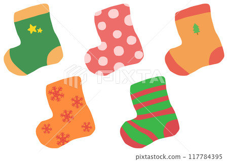 Christmas stocking set vector material Christmas stocking set vector material 117784395