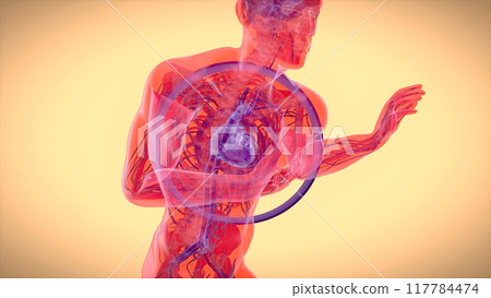 Abstract illustration of a heart attack 117784474