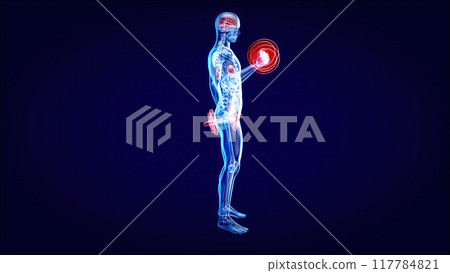 Abstract illustration of a man with weights Abstract illustration of a man with weights 117784821