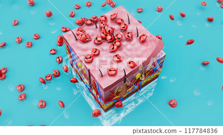 Abstract illustration of the skin protection from the viruses 117784836