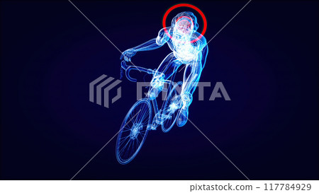 Abstract illustration of a Cyclist and a concussion 117784929