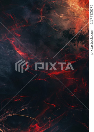 Swirling red and black abstract vertical background resembling fiery cosmic formations Generative AI 117785075