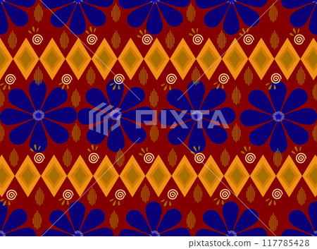 seamless pattern with flowers 117785428