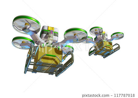 Drone delivery image (formation flight / transparent material version) Drone delivery image (formation flight / transparent material version) 117787018