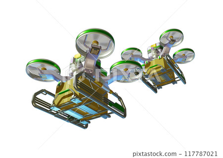 Drone delivery image (formation flight / transparent material version) 117787021