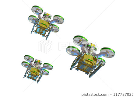 Drone delivery image (formation flight / transparent material version) 117787025