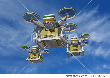 Drone delivery image (sky background version) Drone delivery image (sky background version) 117787076