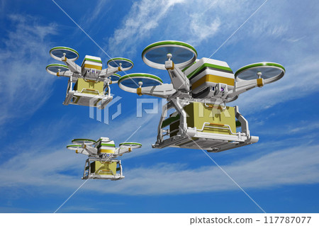 Drone delivery image (sky background version) 117787077